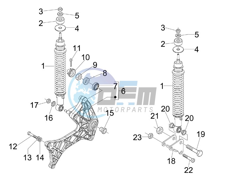 Rear suspension - Shock absorber - s