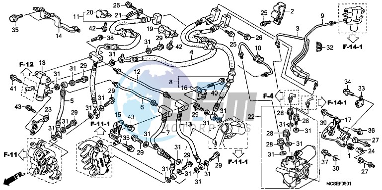 FRONT BRAKE HOSE (ST1300A)