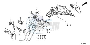 NSC110E Vision 110 - NSC110E UK - (E) drawing REAR FENDER