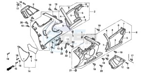 CBR600SE drawing LOWER COWL (CBR600FS/3S/T/3T/SET)