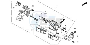 CR85R drawing REAR BRAKE CALIPER