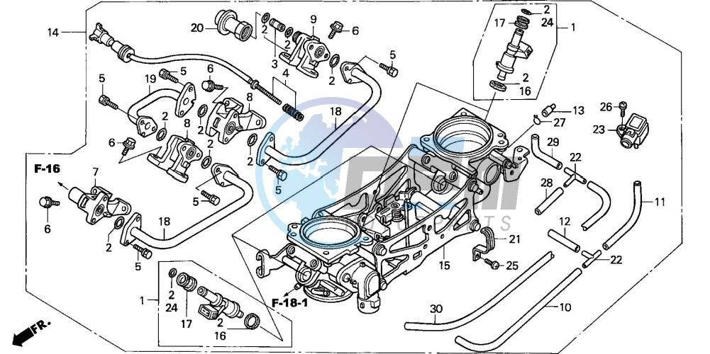 THROTTLE BODY (ASSY.) (VT R1000SPY/1)