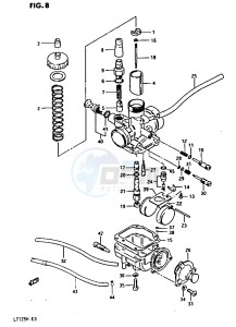 LT125 (E3) drawing CARBURETOR