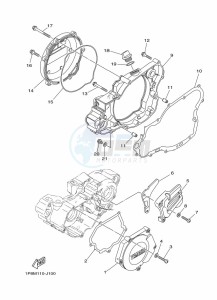 YZ250 (BCRL) drawing CRANKCASE COVER 1