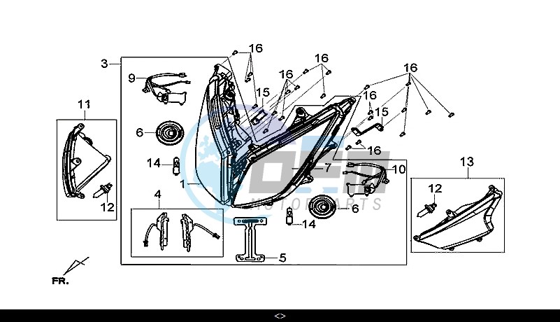 HEAD LIGHT / GTS 300I ABS (LN30W9-EU) (L7-M0)