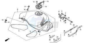 VTR1000SP VTR1000SP-1 drawing FUEL TANK