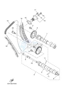 MTM690-U MTM-690-U XSR700 (B348 B348 B348) drawing CAMSHAFT & CHAIN