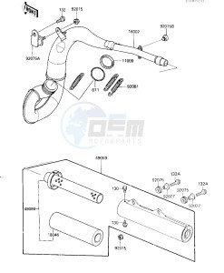 KX 250 D [KX250] (D2) [KX250] drawing MUFFLER