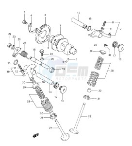 DR350 (E28) drawing CAM SHAFT - VALVE (MODEL R)