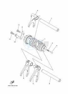 XSR900 MTM850 (BAE1) drawing SHIFT CAM & FORK