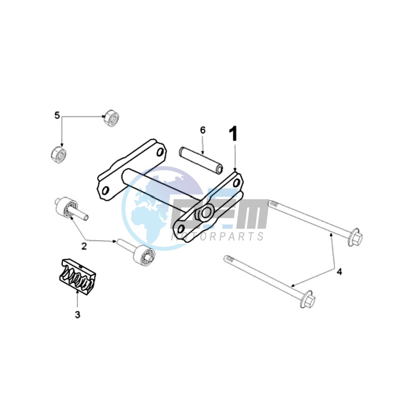 ENGINEMOUNT WITH SHORT MOUNT RUBBERS