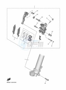 WR450F (BDB8) drawing FRONT BRAKE CALIPER