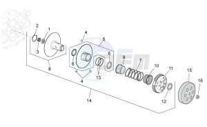 Scarabeo 100 4T e3 net drawing Clutch