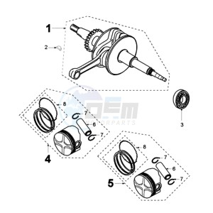 SAT125 E drawing CRANKSHAFT AND ZUIGER