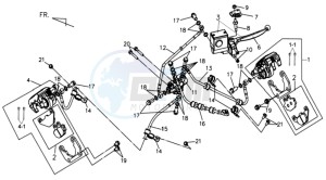 QUAD LANDER 300S drawing BRAKE CALIPER FOR / BRAKE LEVER / BRAKE LINES