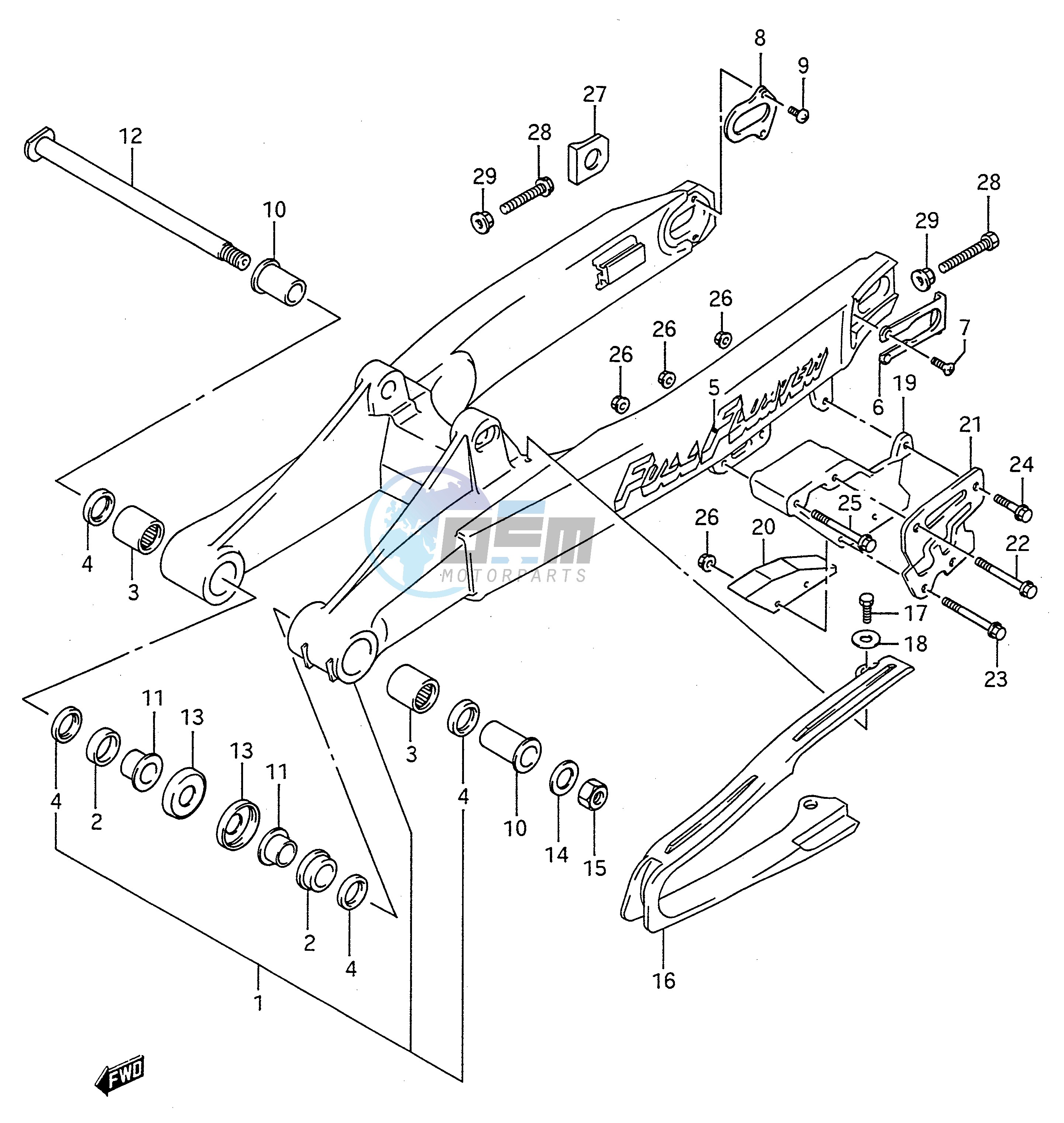 REAR SWINGING ARM (MODEL K)