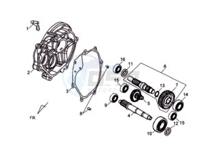 FIDDLE II 125 drawing CRANKCASE - DRIVE SHAFT