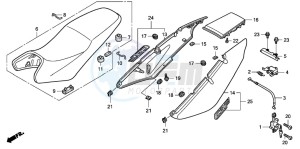 CBF250 drawing SEAT/REAR COWL