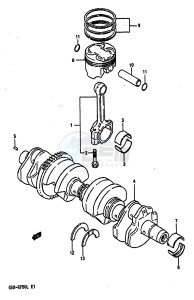 GSX-R750 (J-K-L) drawing CRANKSHAFT (MODEL L)