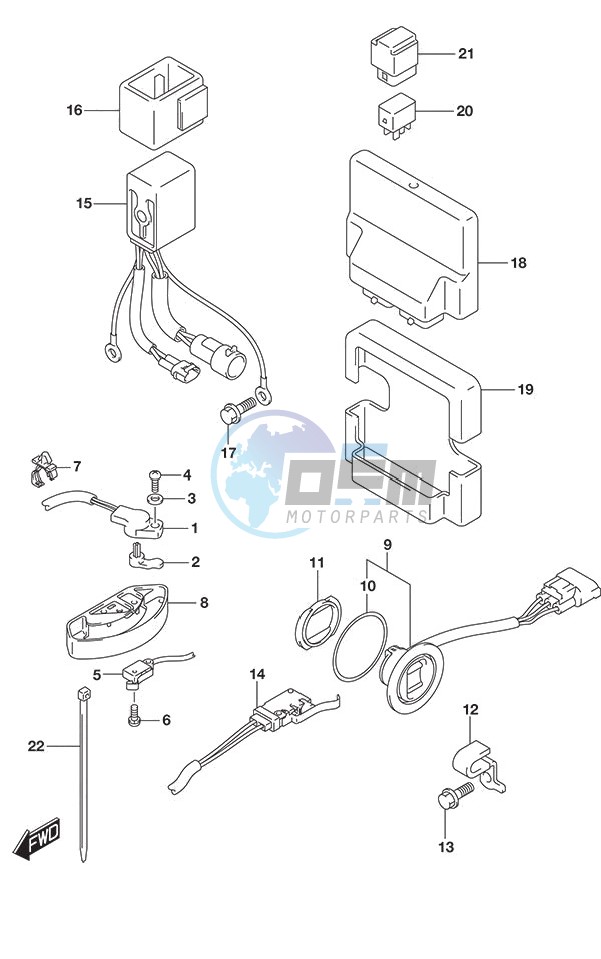 PTT Switch/Engine Control Unit DF 250S