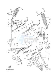 YXM700E YXM700PF VIKING EPS (1XPR) drawing FRONT SUSPENSION & WHEEL