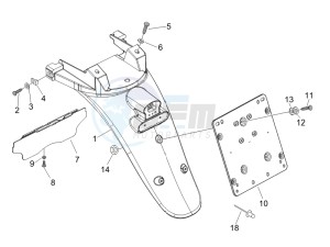 Beverly 250 (USA) USA drawing Rear cover - Splash guard