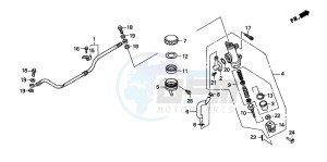 CB500 drawing RR. BRAKE MASTER CYLINDER