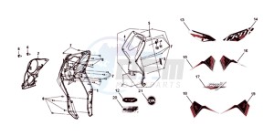 CROX 50 45KMH (L8 L9) EU EURO4 drawing FRONT COWL / INNER LEG SHIELD /  INDICATOR LIGHTS