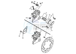 DT R 125 drawing REAR BRAKE CALIPER