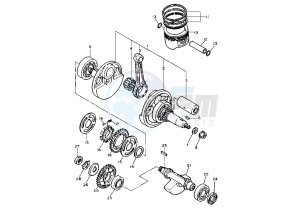 TT RE 600 drawing CRANKSHAFT PISTON