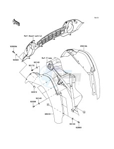 MULE_600 KAF400B8F EU drawing Front Fender(s)