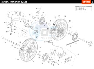 MARATHON-125-PRO-BLUE drawing WHEEL - BRAKES