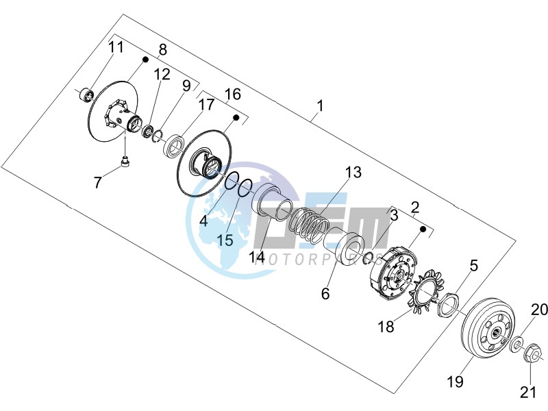 Driven pulley