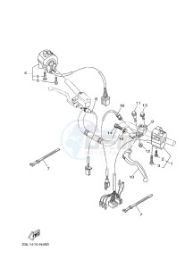 YZ250X (BJ41) drawing HANDLE SWITCH & LEVER