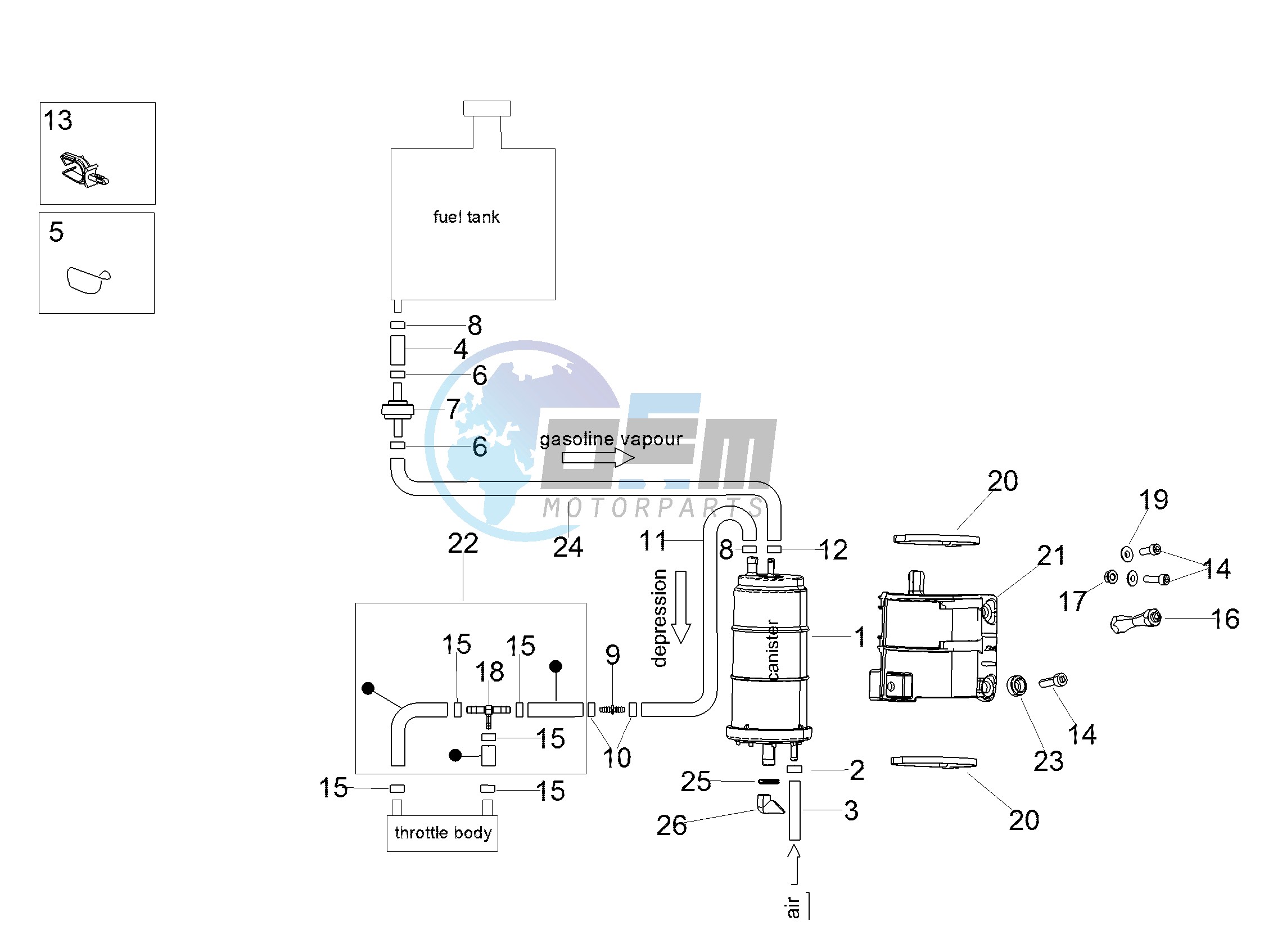 Fuel vapour recover system