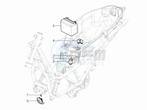 Beverly 300 RST 4T 4V ie E3 drawing Remote control switches - Battery - Horn