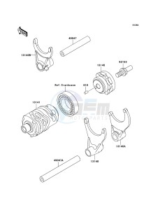 KX250 KX250R6F EU drawing Gear Change Drum/Shift Fork(s)