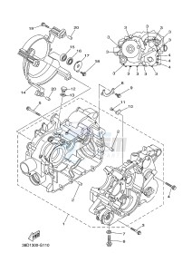 YFM350 YFM350FWA GRIZZLY 350 4WD (1SG1) drawing CRANKCASE