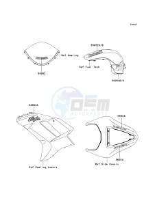 ZX 600 P [NINJA ZX-6R] (7F-8FA) P8F drawing DECALS-- YELLOW- --- P8F- -