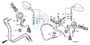 CB600FA Europe Direct - (ED) drawing HANDLE LEVER/SWITCH/ CABLE