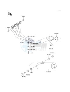 ZX 600 J [NINJA ZX-6R] (J1-J3) [NINJA ZX-6R] drawing MUFFLER-- S- -