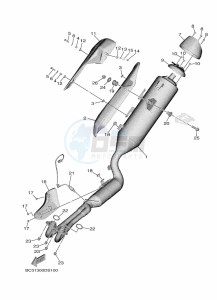 XP530-A TMAX SX ABS (BX3D) drawing EXHAUST