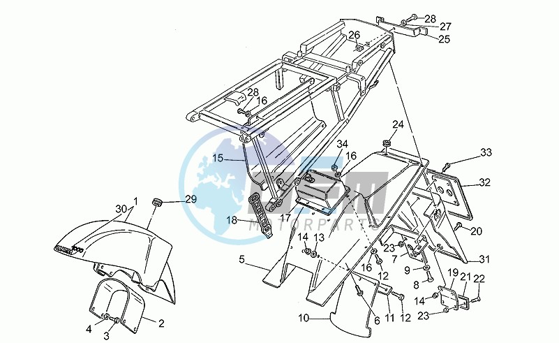 Front/rear mudguards