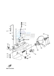 F100DETX drawing PROPELLER-HOUSING-AND-TRANSMISSION-2