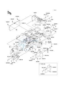 KAF 400 A [MULE 610 4X4] (A6F-AF) A8F drawing FRAME FITTINGS-- REAR- -