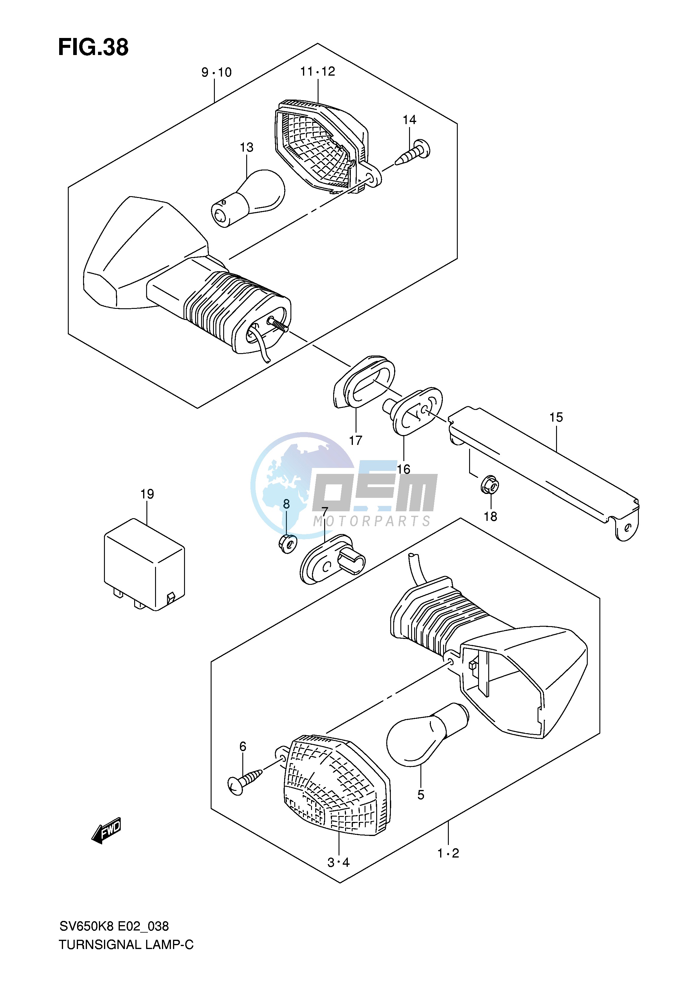 TURNSIGNAL LAMP (SV650K8 AK8 UK8 UAK8)