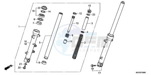 NC700XD NC700X 2ED drawing FRONT FORK