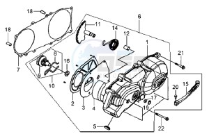 MIO 100 drawing CRANKCASE COVER LEFT