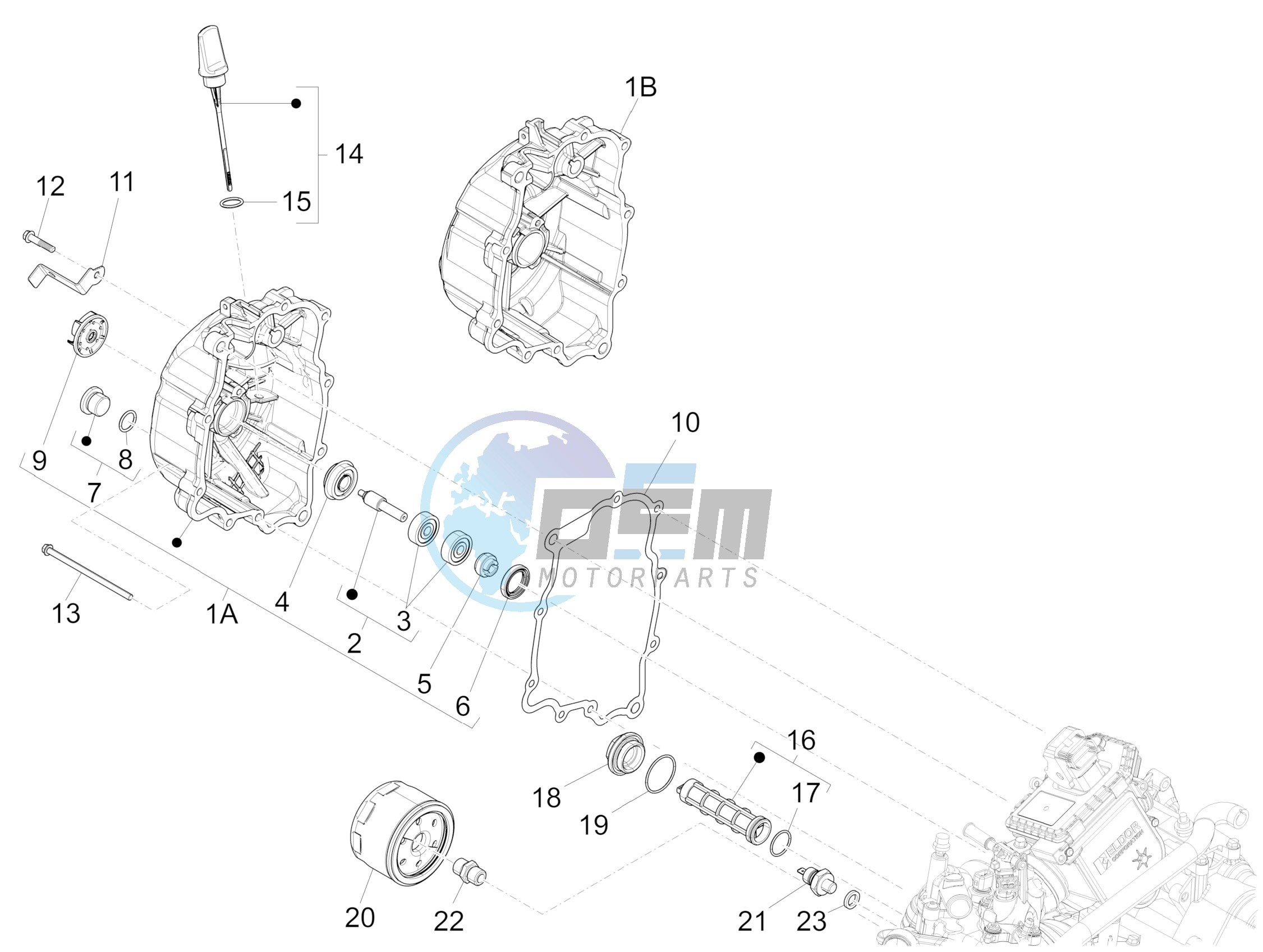 Flywheel magneto cover - Oil filter