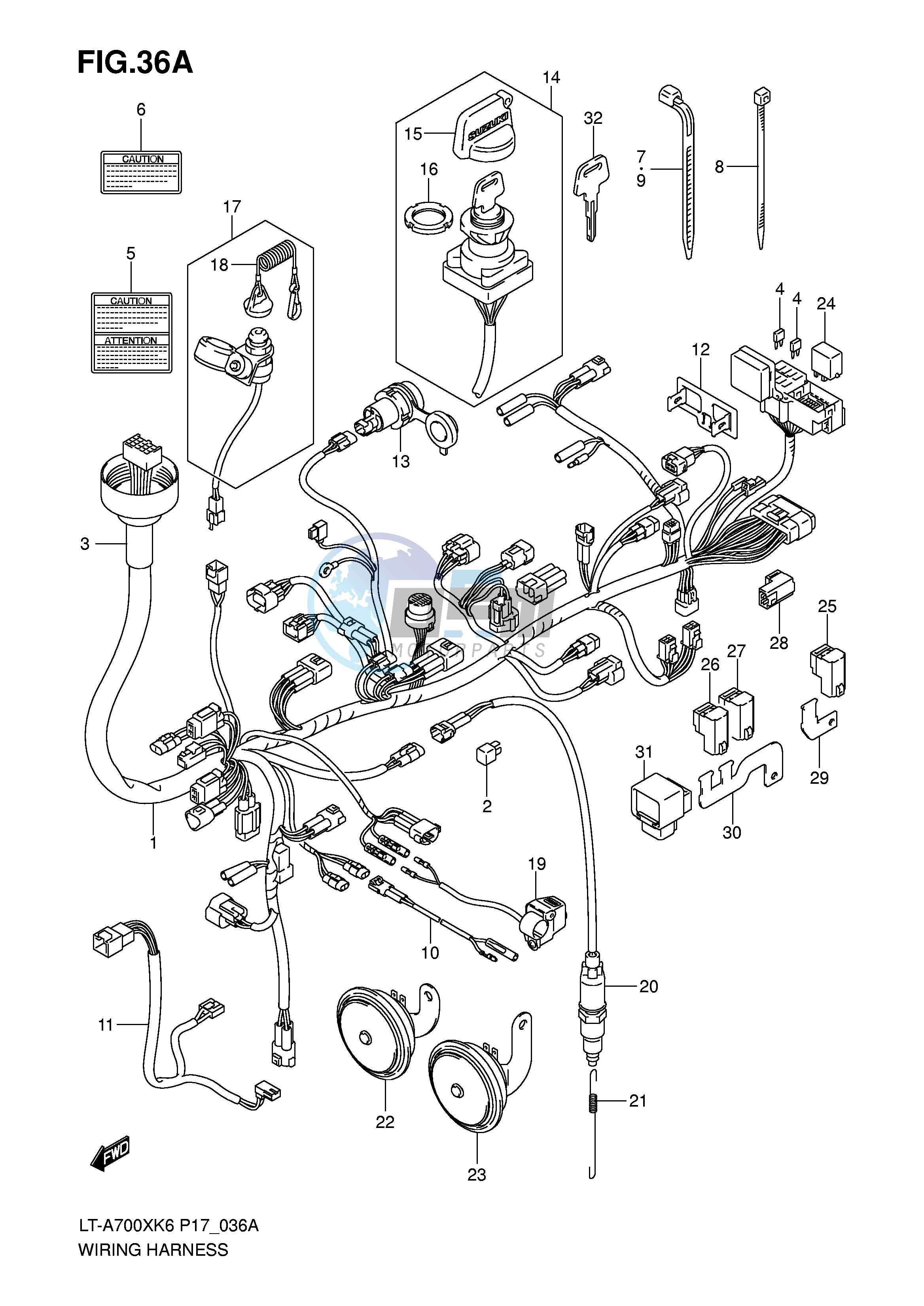 WIRING HARNESS (MODEL K6 K7 F.NO.5SAAP41A 67110001~)